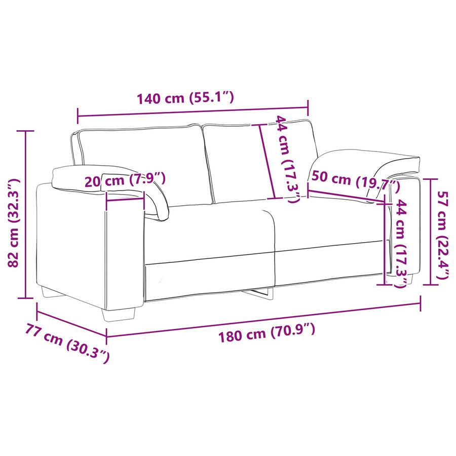 Loveseat Van Stof Lichtgrijs 140 cm