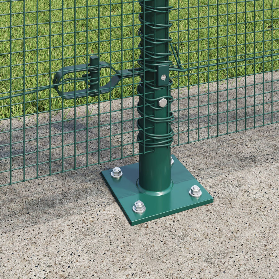 Gelaste Draadhek Met 13 Flanged Palen Groen 1.2X50 M Staal Gegalvaniseerd Staal