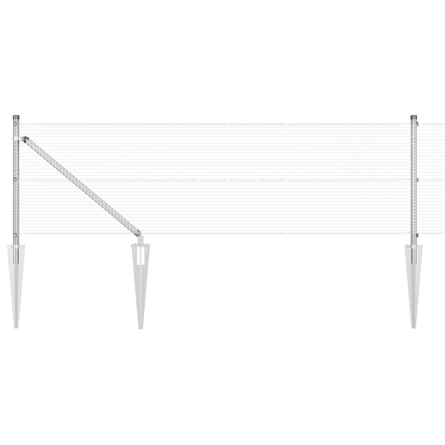 Gelast Draadhek Met 13 Spijkerposts 0.4X100 M Gegalvaniseerd Staal Gegalvaniseerd Staal