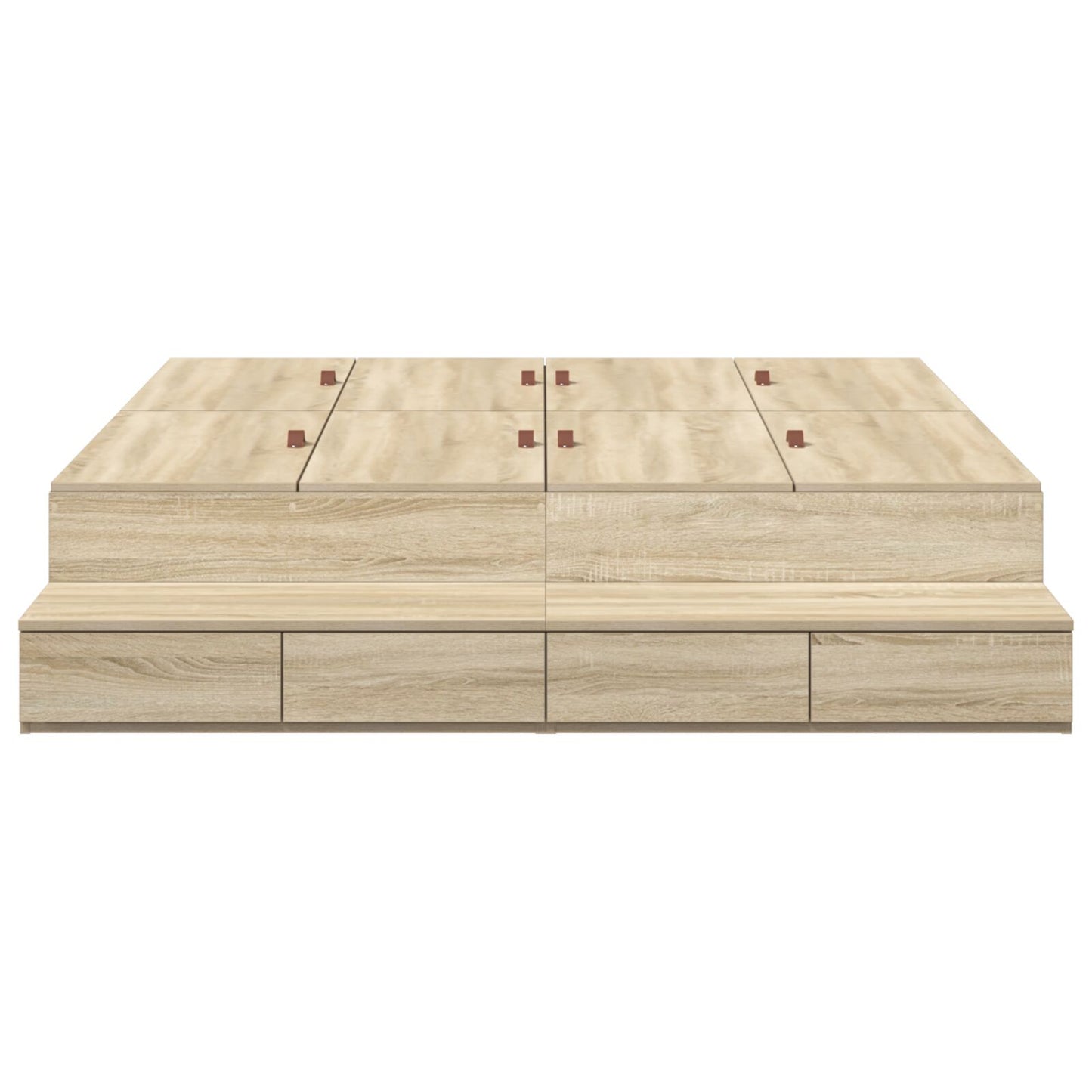 Opbergbedframe Sonoma Eiken Spaanplaat 140 X 190 Cm Artisanaal Eiken