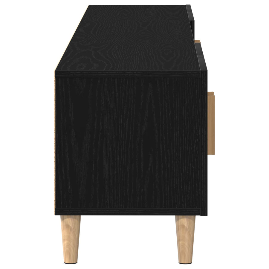 Tv Meubel Zwart Eiken 180X31,5X40 Cm Geengineerd Hout