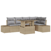 Tuin Sofa Set 6 Deeltjes Beige, Grijs Rattan, Polyester Tuin Sofa