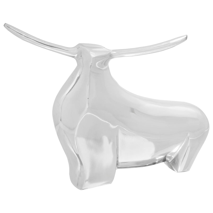 Bull Sculptuur Zilver Aluminium 37 x 44 x 17 cm