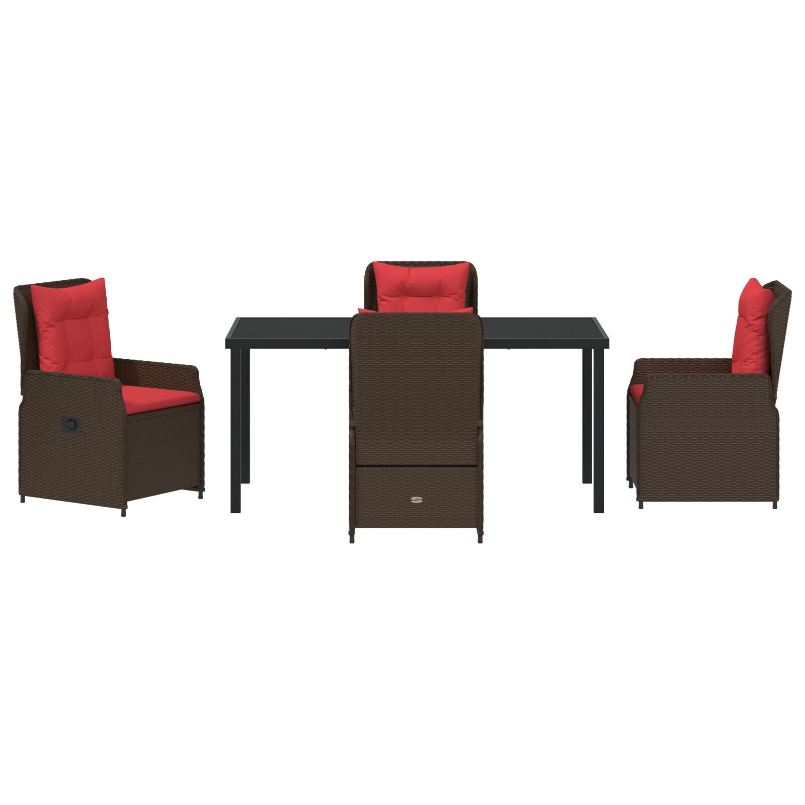 5-Delige Tuin Eetset Bruin Poly Rattan