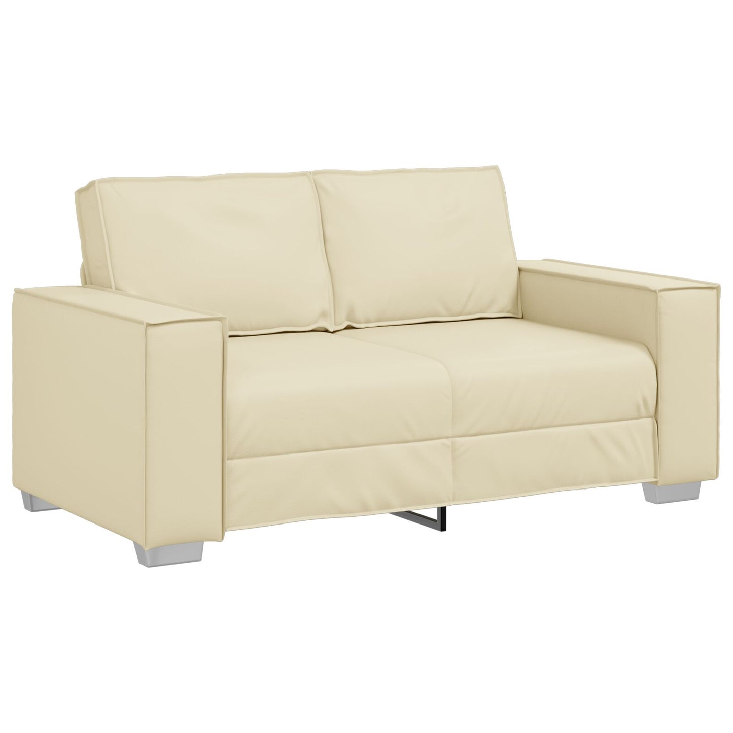 Loveseat Bank Kunstleer Crème 120 cm