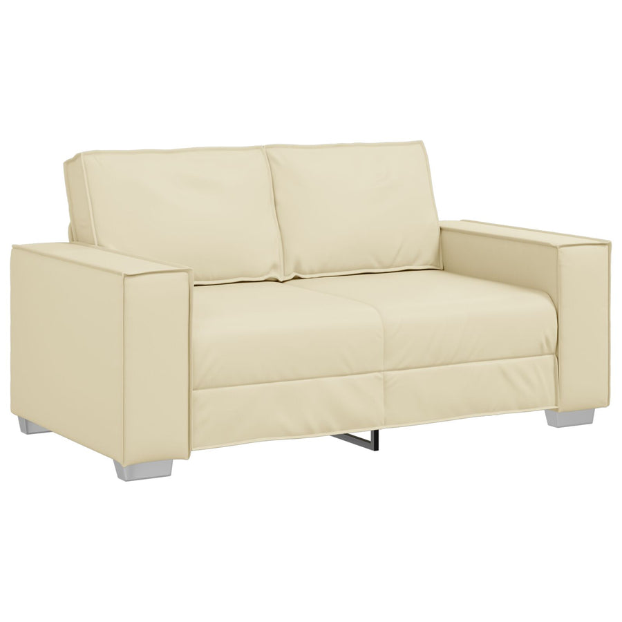 Loveseat Bank Kunstleer Crème 120 cm