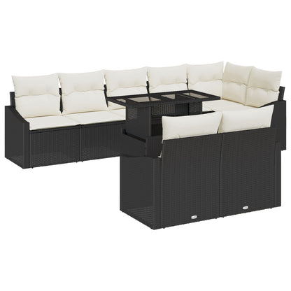 Tuinbank Set Set Van 9 Beige Rattan, Polyester, Staal