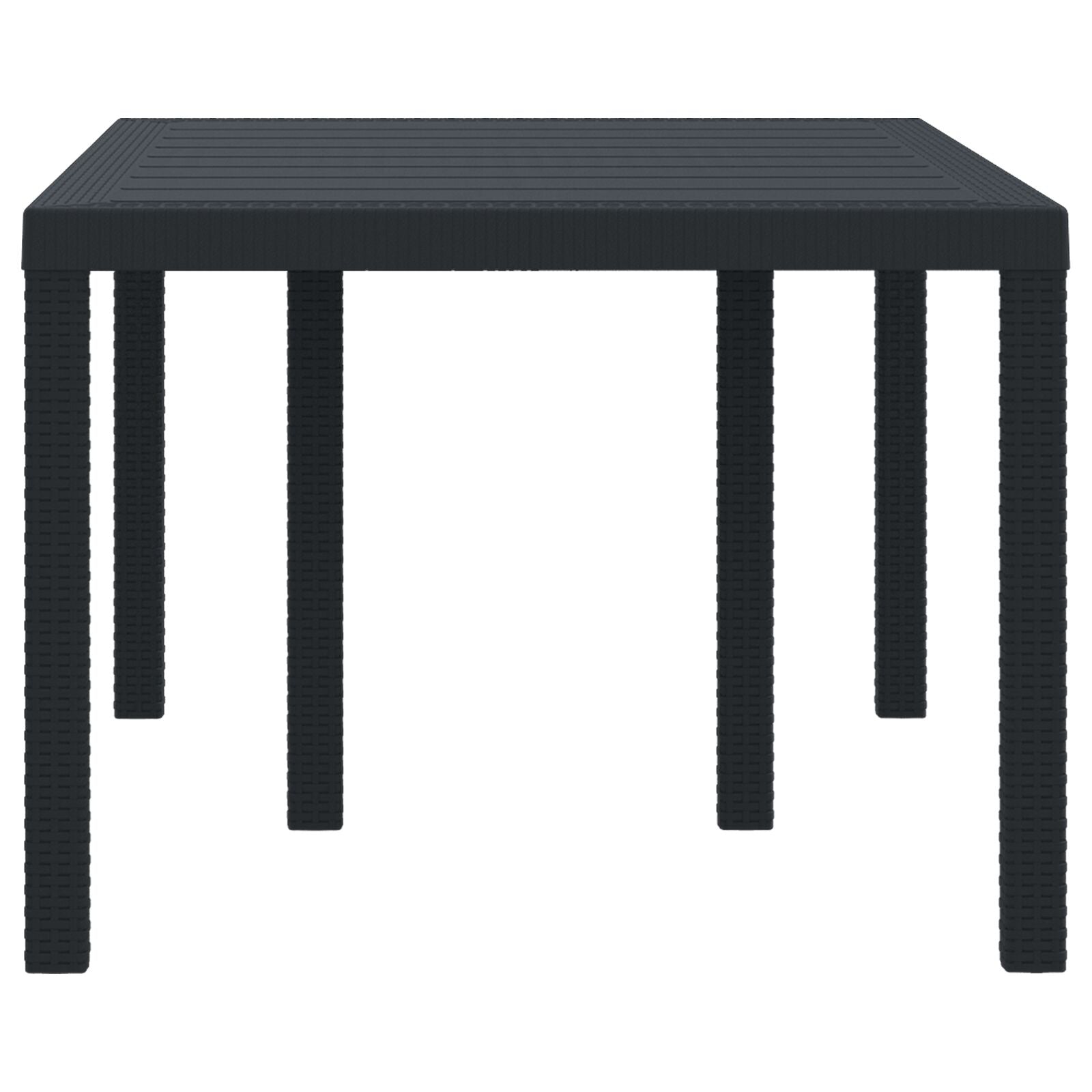 Buitentafel Kunststof Middel Duurzaam Patio Tafel Anthraciet 1,5 m