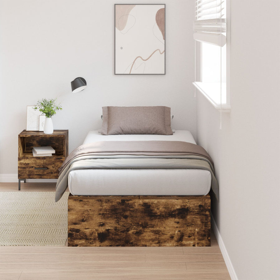 Opbergbedframe Gerookt Eiken 100 x 200 cm