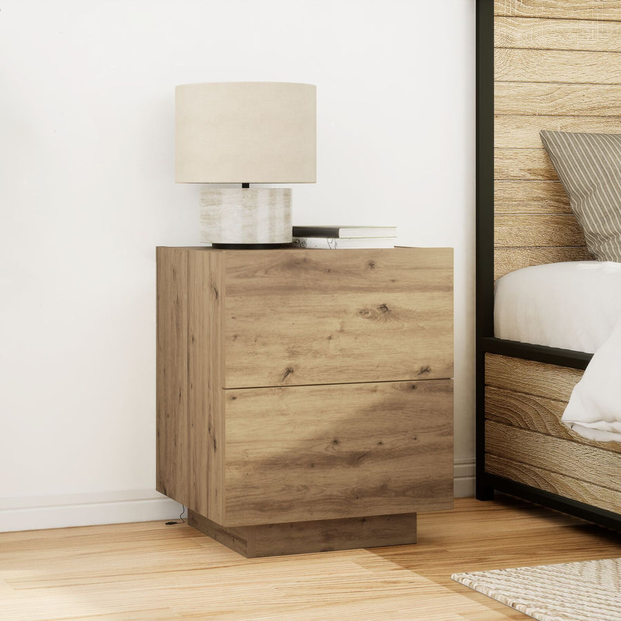 Nachtkastjes Met Led-Verlichting 2 Stuks Artisan Eiken 45X40X55 Cm