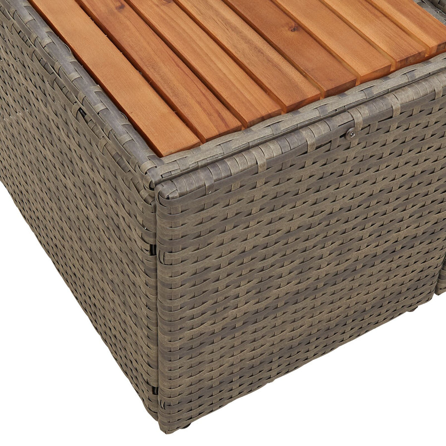 2-Zits Tuinbank Met Kussens Poly Rattan Grijs zonder opslag