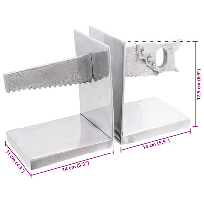 Boekensteunen 2 Stuks Zilver 11X14X17,5 Cm Aluminium Zaag