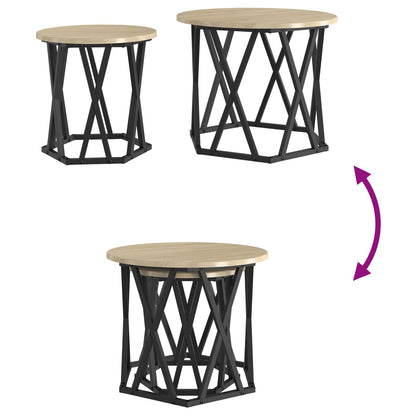 Nesting Bijzettafels 2 Stuks Engineered Hout Sonoma eiken