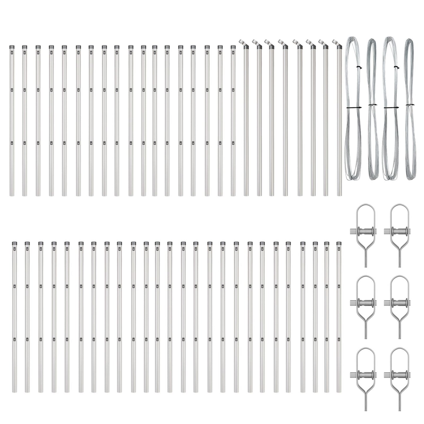 Heipalen 52 Stuks Ø32 Mm Gegalfineerd Staal Gegalvaniseerd Staal 120 cm 52x post