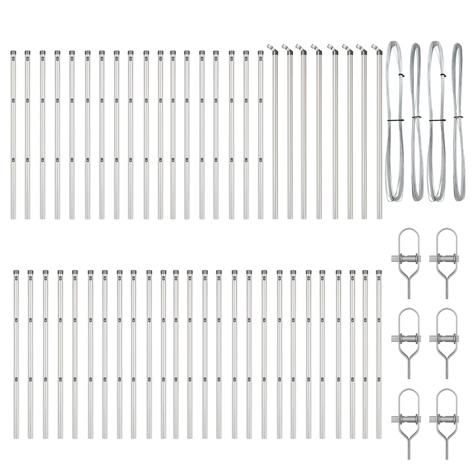 Heipalen 52 Stuks Ø32 Mm Gegalfineerd Staal Gegalvaniseerd Staal 120 cm 52x post