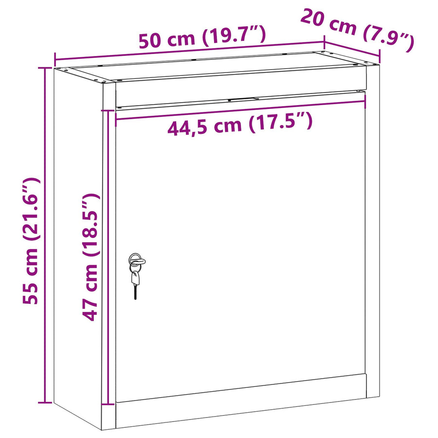 Gereedschapskast Muurbevestigd 50X20X55 Cm Staal 50 cm Rood en grijs Wandkast