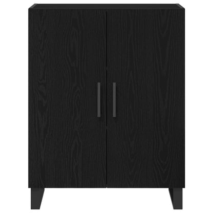 Sideboard Zwart Eiken 69,5X34X90 Cm Gefabriceerd Hout