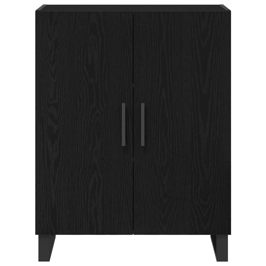 Sideboard Zwart Eiken 69,5X34X90 Cm Gefabriceerd Hout