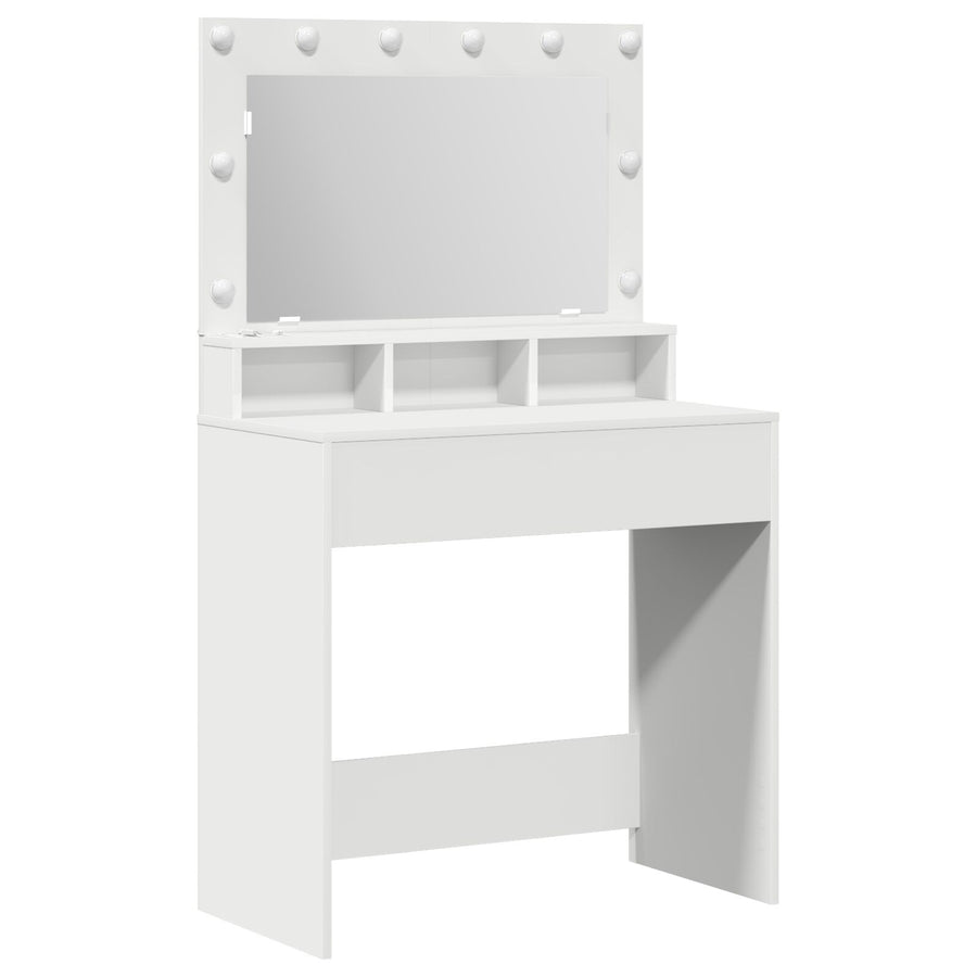 Kaptafel Met Led-Verlichting 79X41X135 Cm Wit 75.5 x 41 x 135 cm