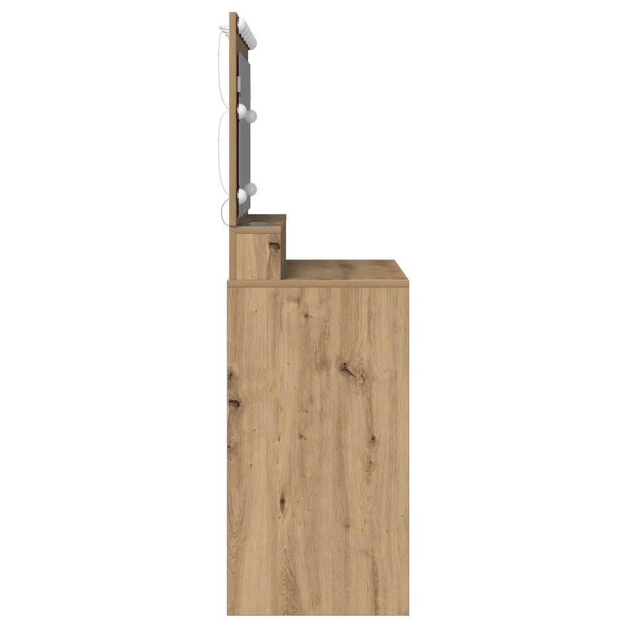 Make-Up Tafel Met Led Lichten In , Ambachtelijk eiken 100 x 41 x 135 cm