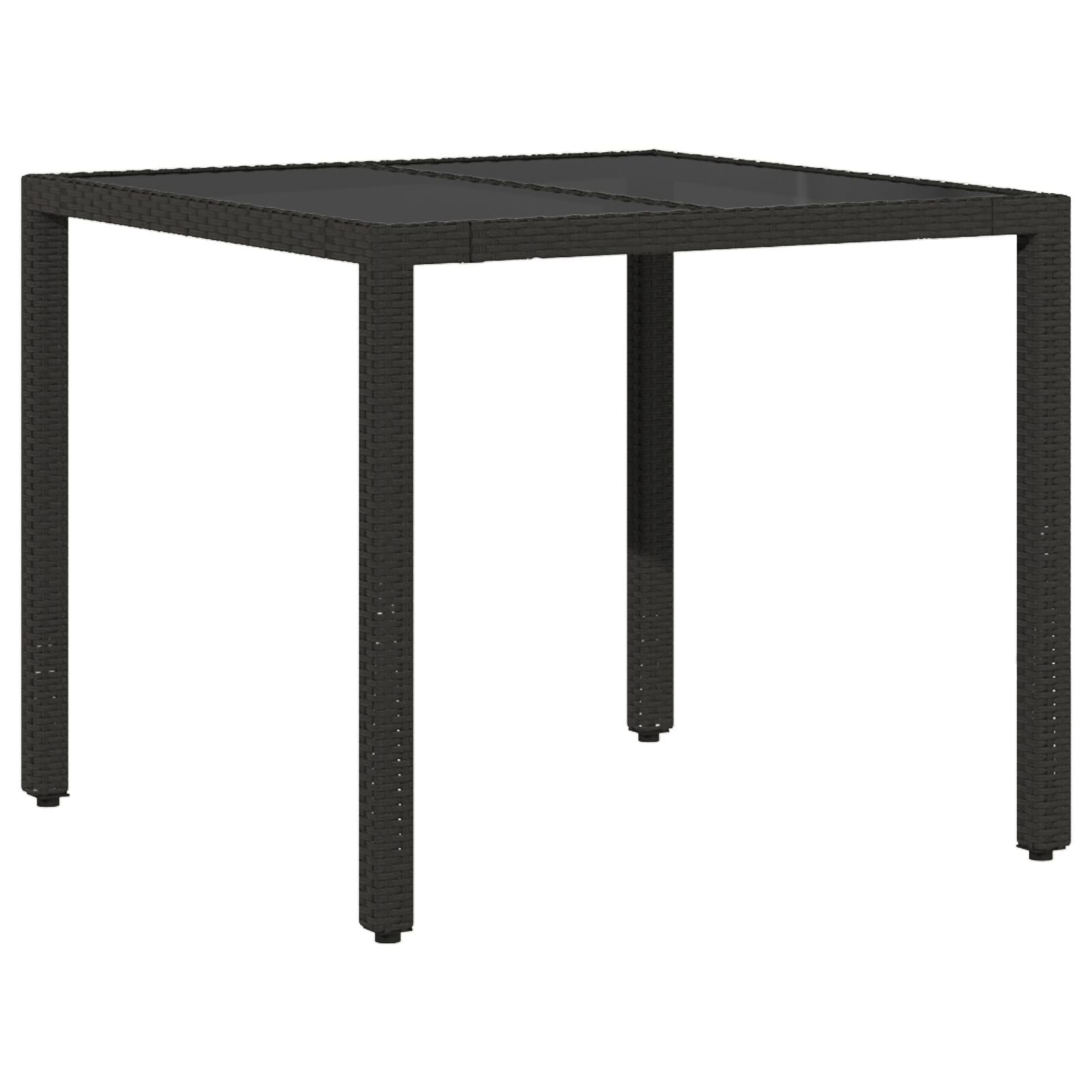 5-Delige Tuin Eet Set Met Kussens Zwart Poly Rattan