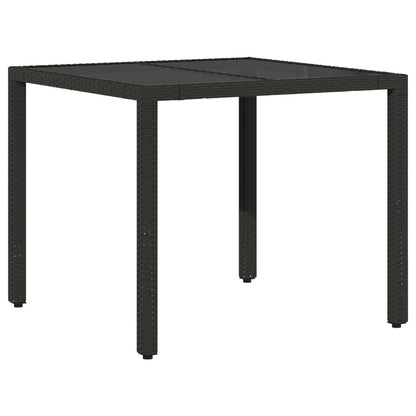 5-Delige Tuin Eet Set Met Kussens Zwart Poly Rattan