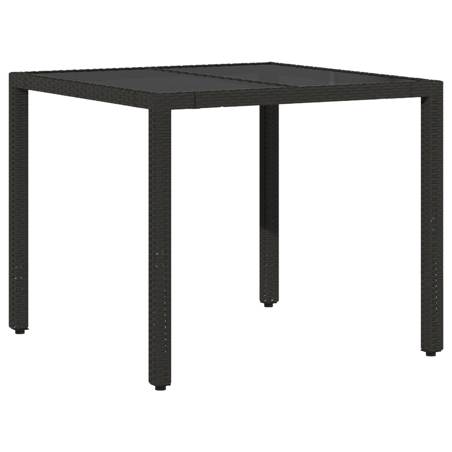 5-Delige Tuin Eet Set Met Kussens Zwart Poly Rattan