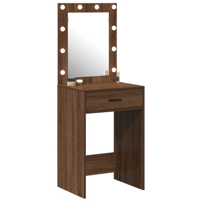 Kaptafel Met Led Verlichting Bruin Eik Bruin eiken 50 x 41 x 135 cm