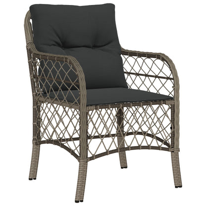 7-Delige Tuin Eetset Met Kussens Grijze Poly Rattan