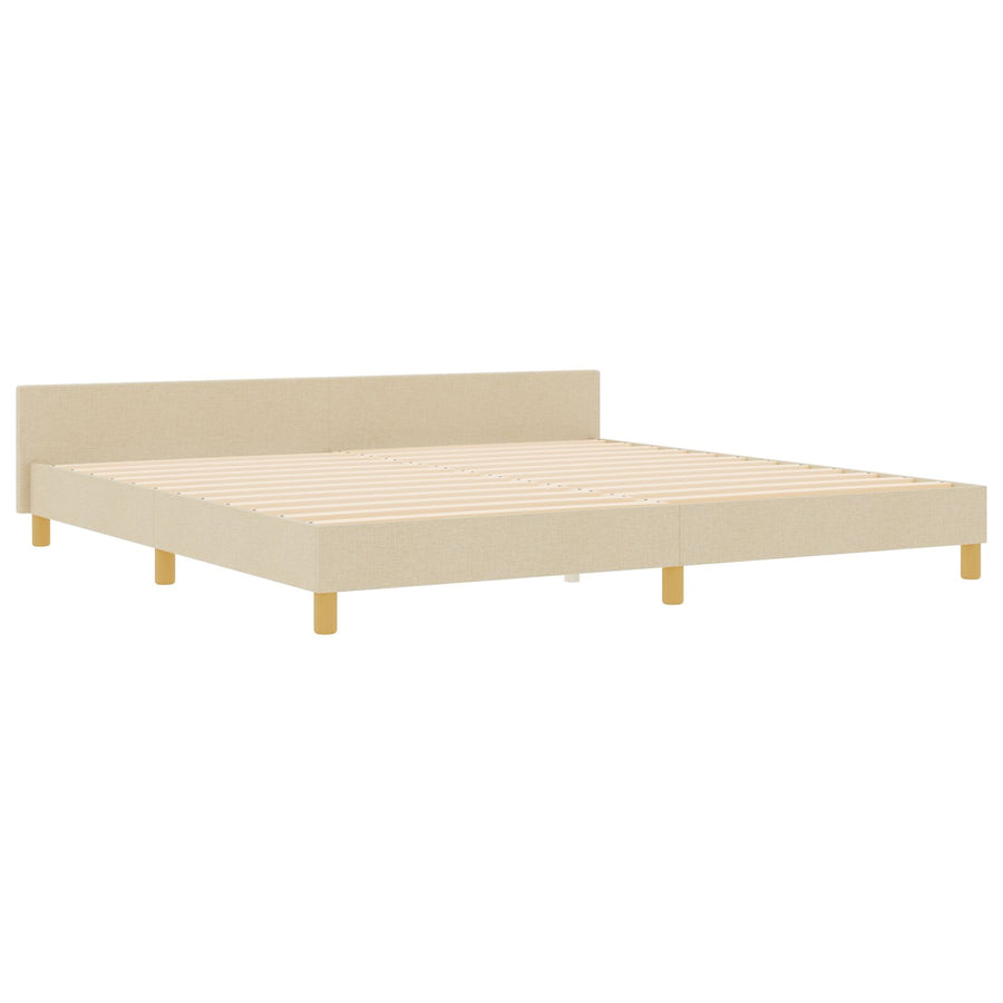 Bedframe Crème 200X200 Cm Stoffen Crème