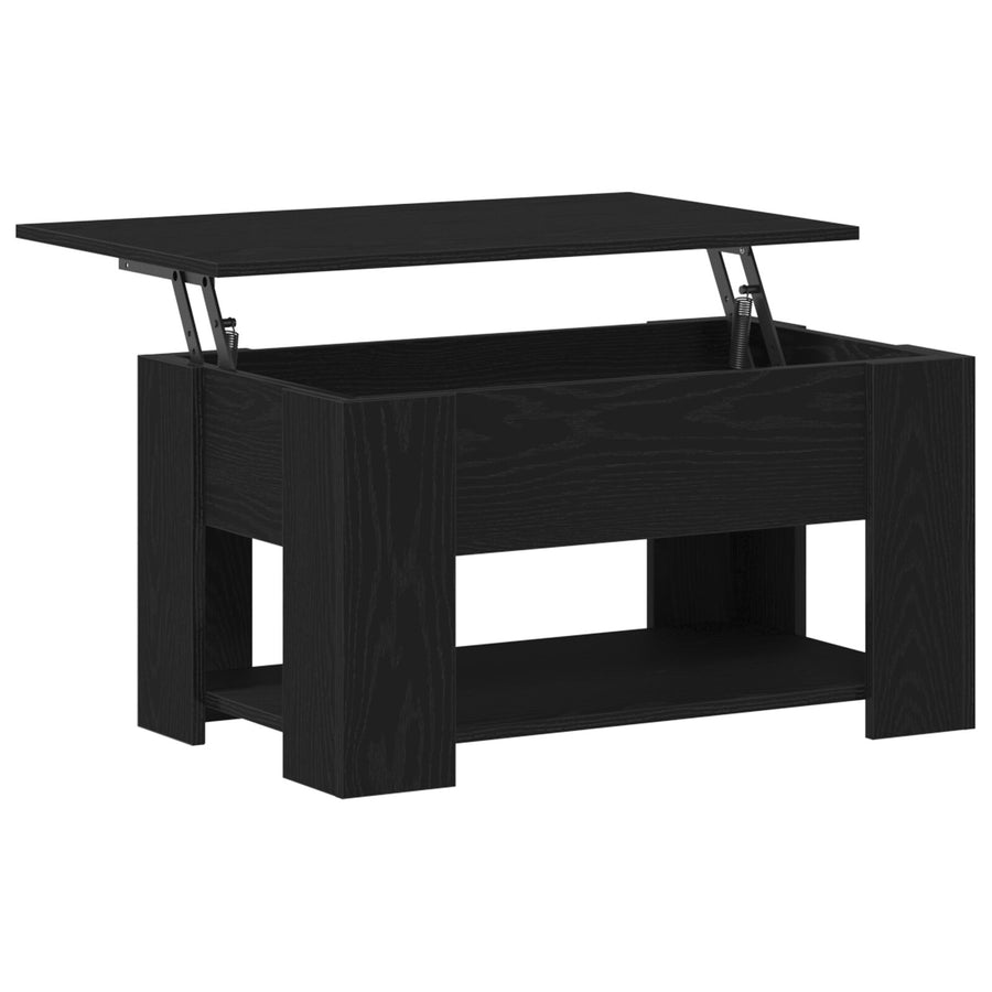 Zwarte Eiken Tafel 79X49X41 Cm Gemaakt Van Engineered Wood