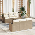 Garden Sofa Set Beige 55 x 55 x 37 cm poly rattan