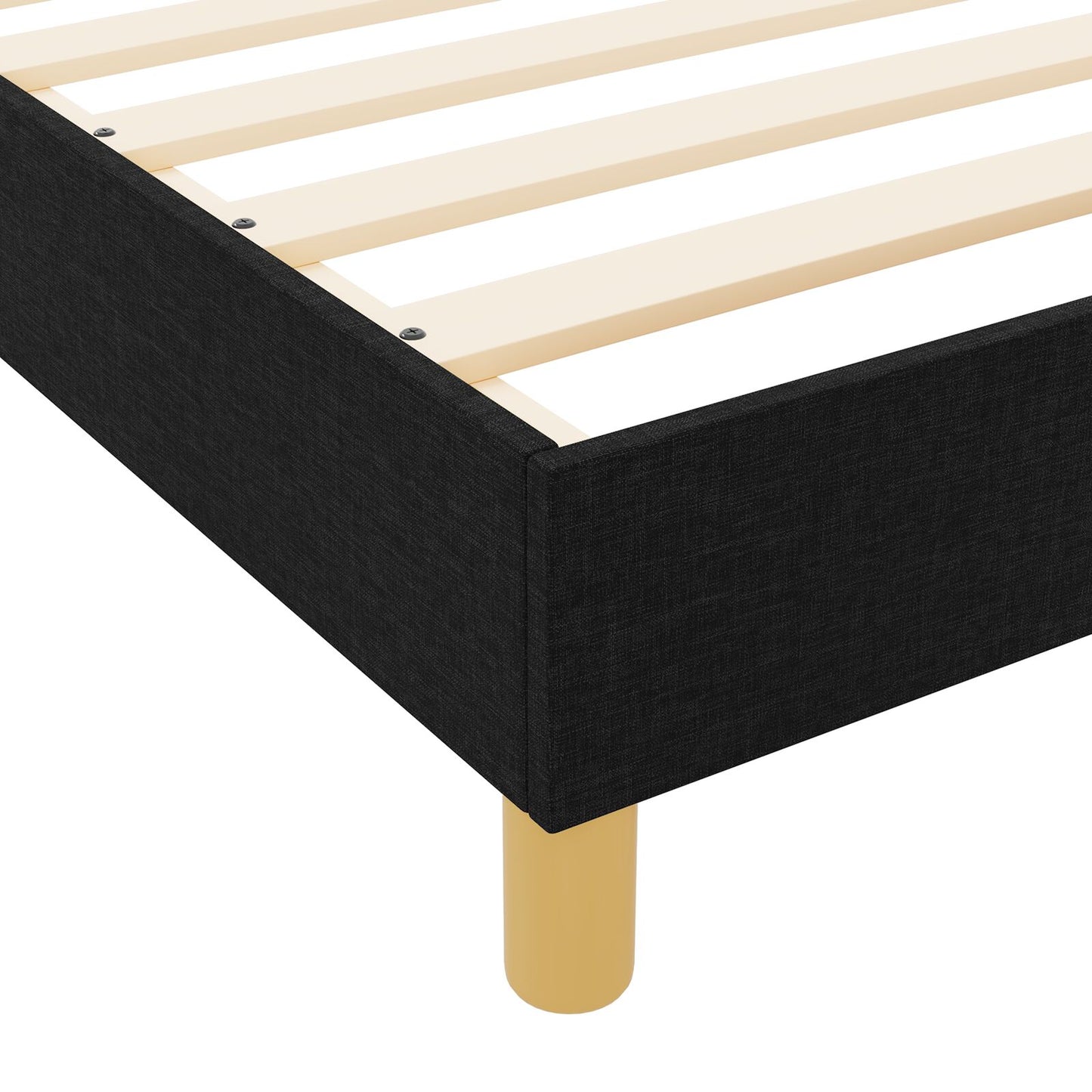 Bed Frame Zwart 140X190 Cm Stof Crème