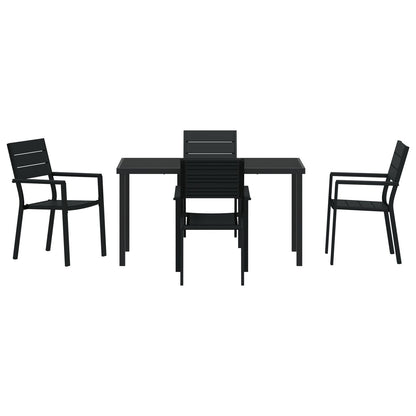 5 Delige Tuin Eetset Zwart Hdpe