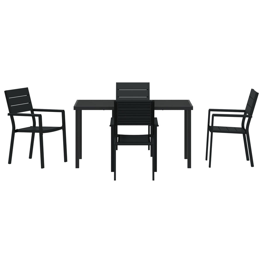 5 Delige Tuin Eetset Zwart Hdpe