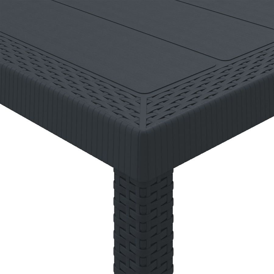 9-Delige Tuin Eetset Met Kussens Antraciet Poly Rattan