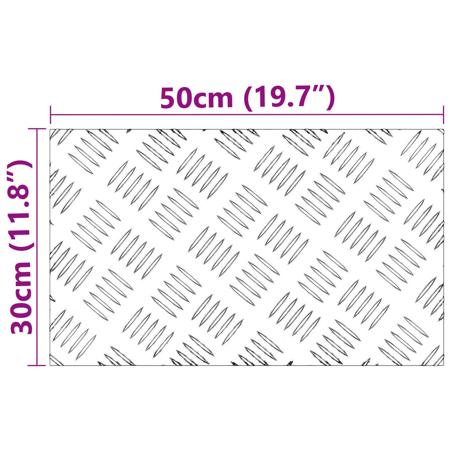 Aluminium Checker Platen - Set Van 4, Anti-Slip, 50X30 Cm 50 x 30 x 0.3 cm Rechthoekig