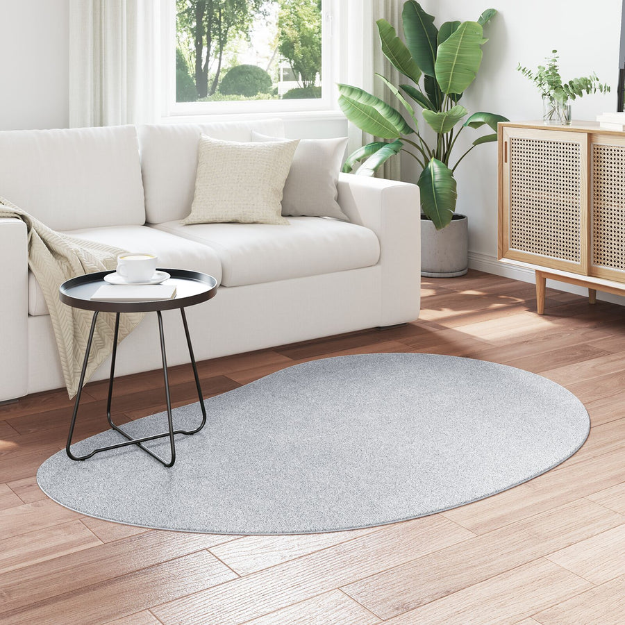Vloerkleed Polyester Antislip Grijs 120 x 170 cm Ovaal-Druppel
