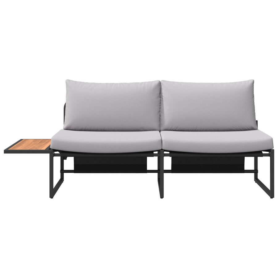 2-Zits Tuin Sofa Met Licht Grijze Kussens Licht grijs