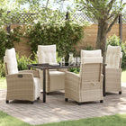 Tuinstoel verstelbaar polyrattan beige (2 stuks)