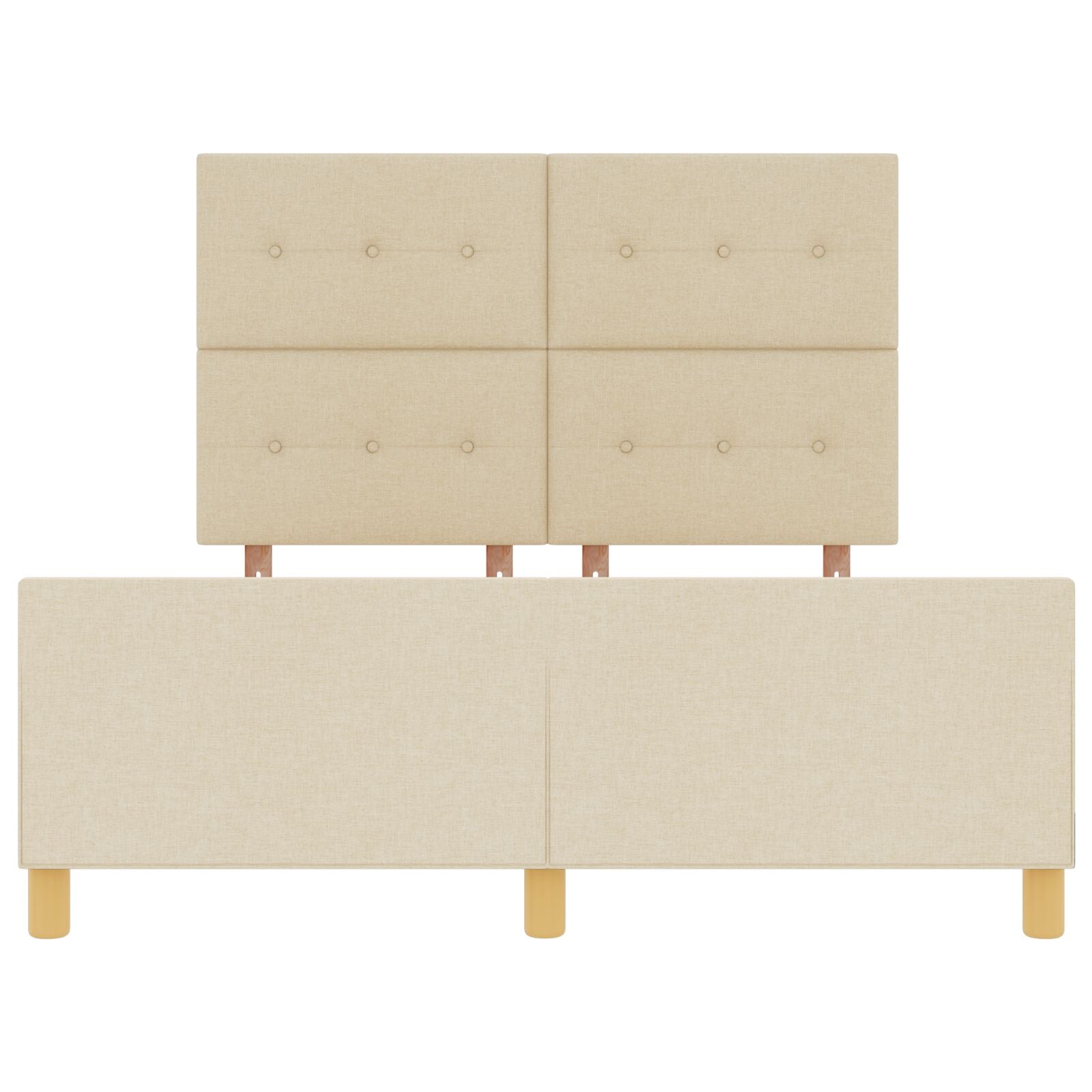 Bedframe Crème 140X190 Cm Stoffen Crème