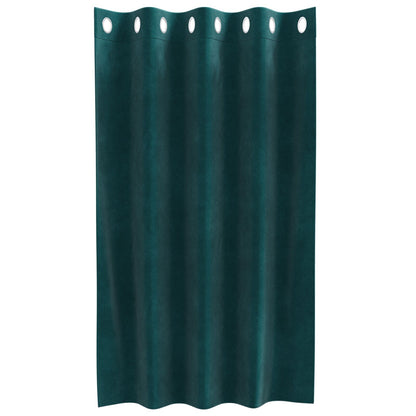 Zwarte Verduisteringsgordijnen Met Ogen 2 Stuks E Velvet Donkergroen 140 x 140 cm met oogjes