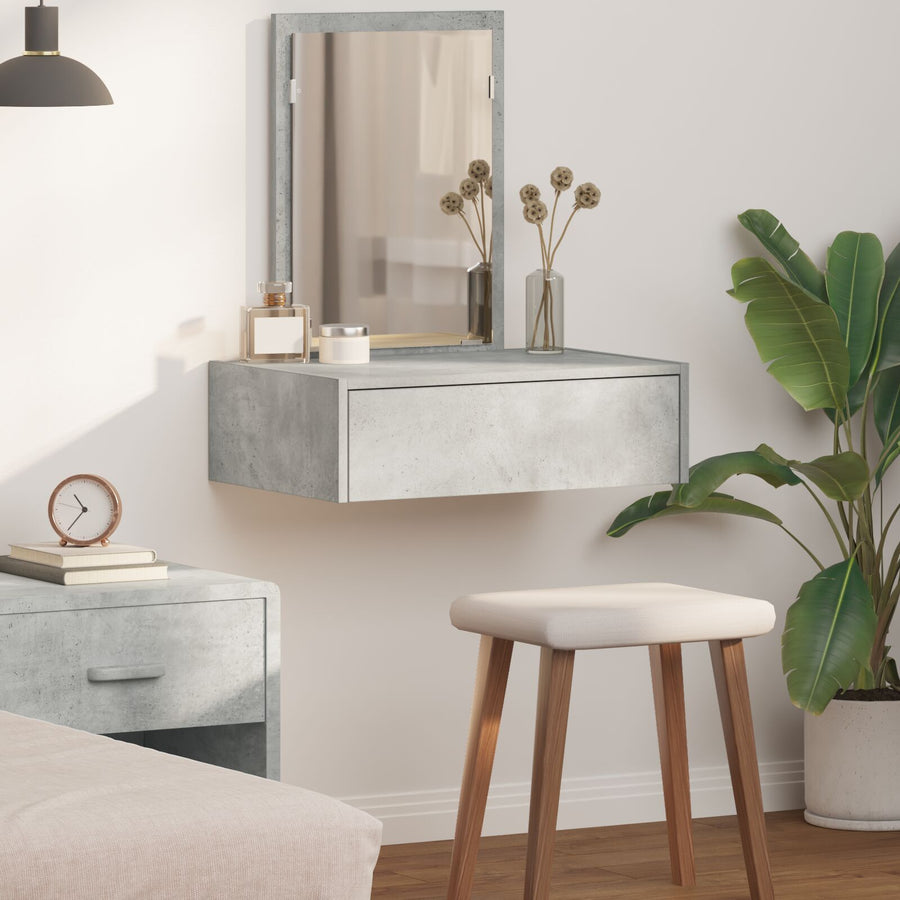 Wand Kaptafel 60 x 40 x 70 cm Beton grijs zonder LED