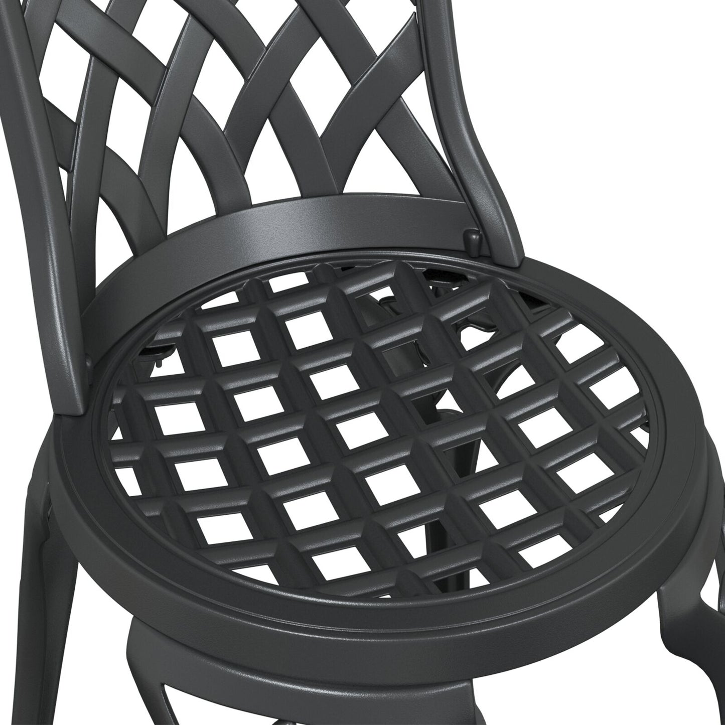 3-Delige Tuin Bistro Set In Gietaluminium Zwart