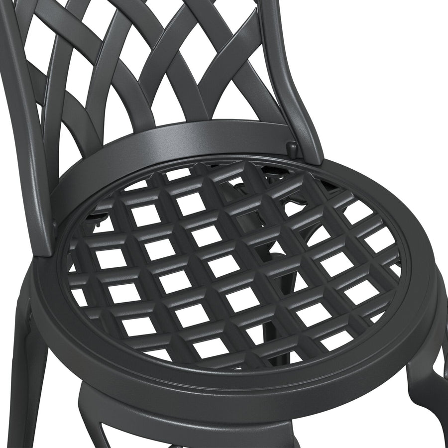 3-Delige Tuin Bistro Set In Gietaluminium Zwart