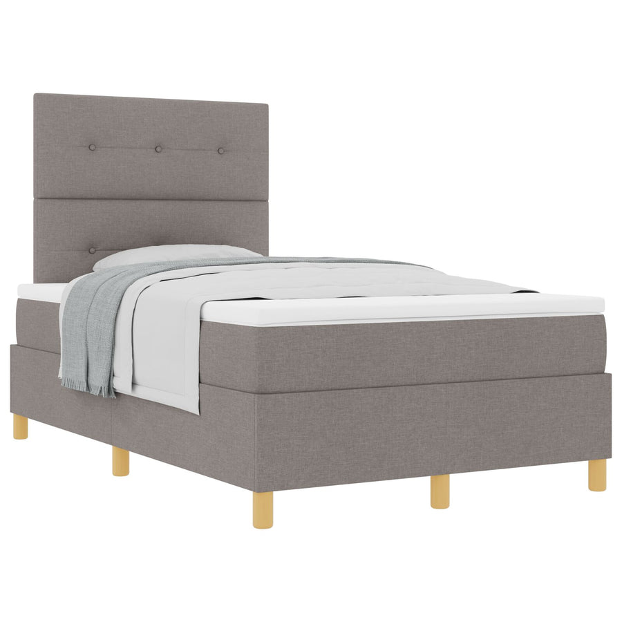 Boxspringbed Met Matras Taupe 120X200 Cm Stof Blauw