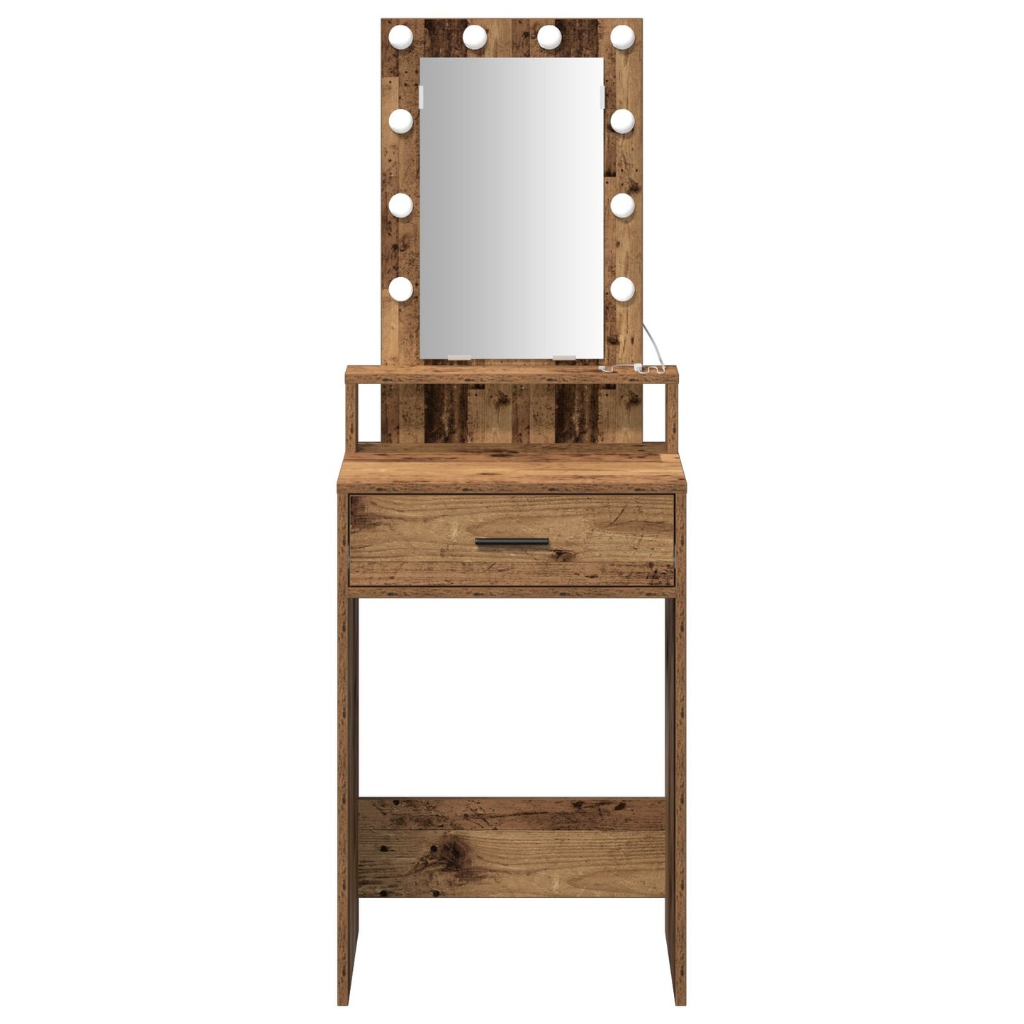 Kaptafel Met Led-Verlichting Oud hout 50 x 41 x 140 cm