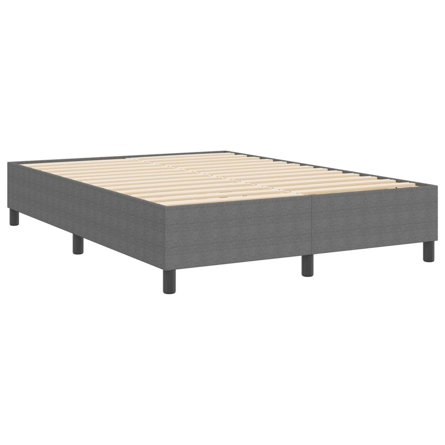 Boxspring Bed Corduroy Stof Lichtgrijs 140 x 200 cm