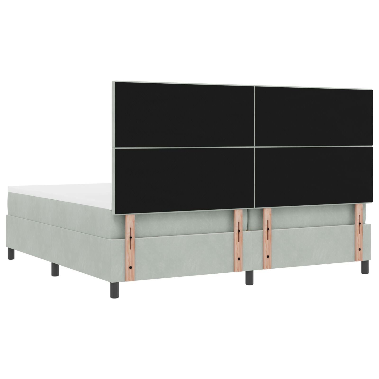 Boxspringbed Met Matras Lichtgrijs 200X200 Cm Velvet Blauw