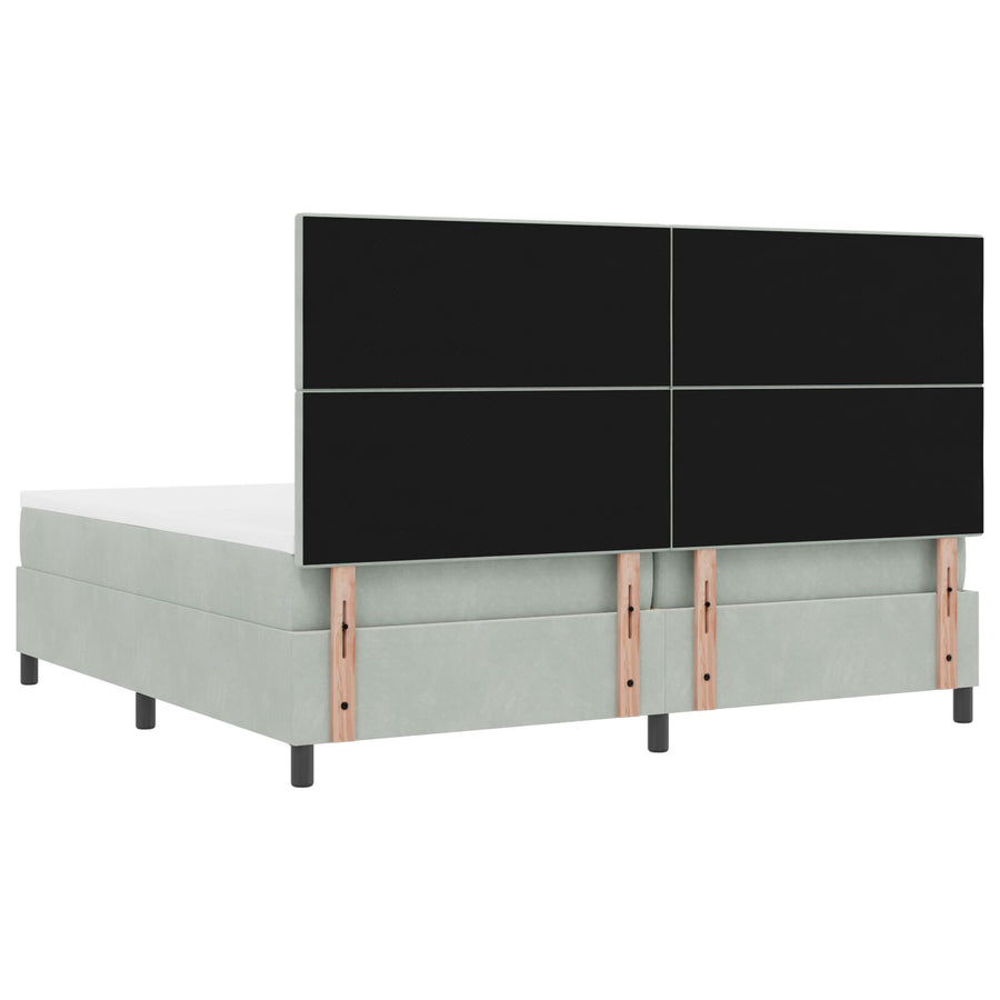 Boxspringbed Met Matras Lichtgrijs 200X200 Cm Velvet Blauw